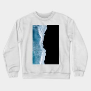 Minimalist wave crashing on a black sand beach in Iceland – Ocean Landscape Photography Crewneck Sweatshirt